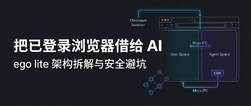 🌐 AI Agent 专属浏览器：ego lite 深度拆解与避坑给 Claude Code、Codex 这类 Coding Agent 挂浏览器自动化，传统方案极其蛋疼：无头浏览器（Playwright / agent-browser）是张白纸，进不去 2FA/SSO；挂主力浏览器又会疯狂抢鼠标焦点