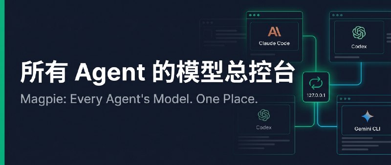 ⚡️ 🦞 Agili Tech Radar | Magpie：所有 Coding Agent 的模型总控台终端编程现在最头疼的就是「Agent 割裂」：Claude Code、Codex、Gemini CLI 各自为政，配置各异，且订阅（Claude Pro/Max、ChatGPT Plus、Copilot）完全无法跨工具流通